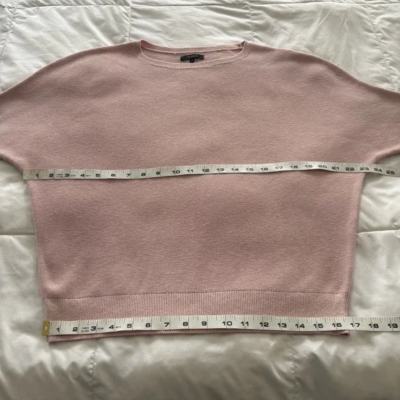 Quince Dolman Sweater Crew Cotton Cashmere Link Stitch Sugar Stone Sz M - Picture 13 of 16